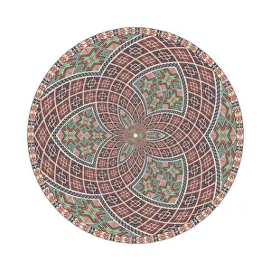 Vintage Floral Decoration Drucke: Circular pattern in traditional Palestinian style