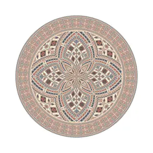 Vintage Floral Decoration Drucke: Circular pattern in traditional Palestinian style