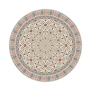 Islamic Geometric Design Drucke: Circular pattern in traditional Palestinian style