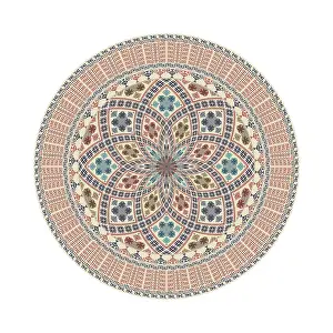 Arabic Ornamentation Drucke: Circular pattern in traditional Palestinian style
