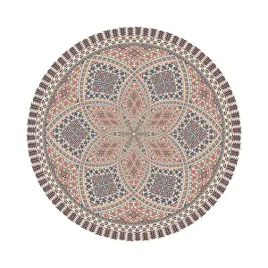 Islamic Geometric Design Drucke: Circular pattern in traditional Palestinian style