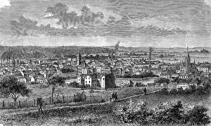 Thuringia Old Town Drucke: City of Gera in Thuringia, Germany