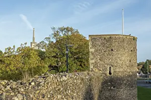 Canterbury Drucke: Stadtmauer, Canterbury, Kent, England