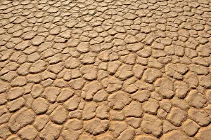 Sahara Desert Landscape Drucke: Clay pan or playa, broken surface