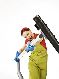 Cleanliness And Hygiene Drucke: Cleaning lady at work