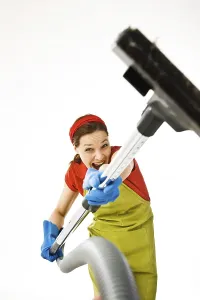 Spring Cleaning Drucke: Cleaning lady at work