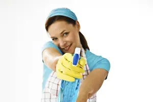 Cleanliness And Hygiene Drucke: Cleaning lady at work