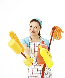 Cleanliness And Hygiene Drucke: Cleaning lady at work