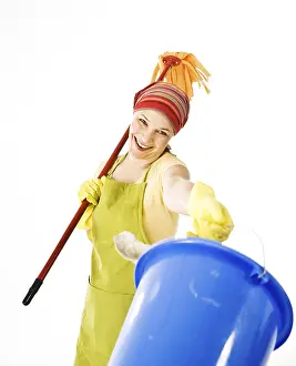 Cleanliness And Hygiene Drucke: Cleaning lady at work