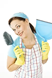 Cleanliness And Hygiene Drucke: Cleaning lady at work
