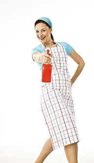 Woman At Work Drucke: Cleaning lady at work