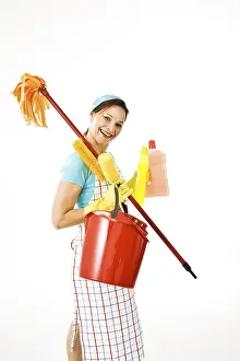 Cleanliness And Hygiene Drucke: Cleaning lady at work