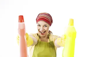 Cleanliness And Hygiene Drucke: Cleaning lady at work