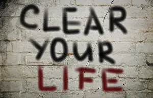 Burnout Concept Drucke: Clear Your Life Concept