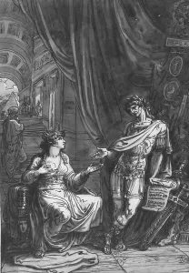 Ancient Egypt Artwork Drucke: Cleopatra asks Caesar for help