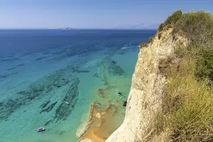 Greek Rocky Coastline Drucke: Cliffs of Cape Drastis, Corfu, Greece