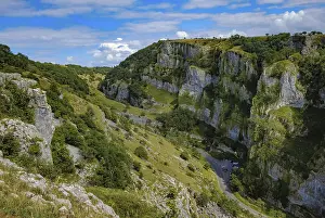 Somerset England Drucke: Cliffs of Cheddar Gorge from high viewpoint