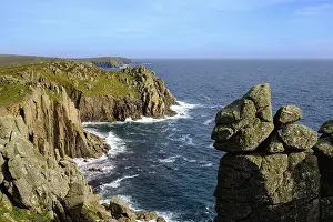 Rocky Shoreline Photography Drucke: Cliffs, Land's End, Cornwall