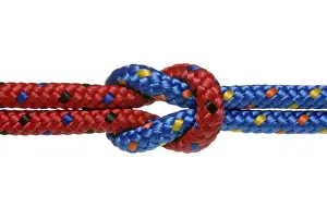Studio Shot Details Drucke: Two climbing ropes bound together