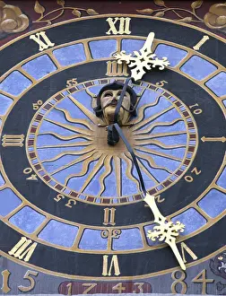 Old Town Hall Saxony Germany Drucke: Clock, town hall, Goerlitz, Saxony