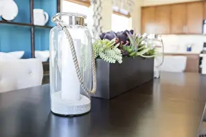 Luxury Interior Design Drucke: Close up abstract of table setting in new house