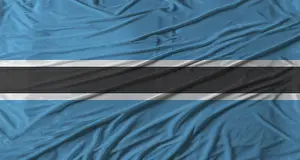 Botswana Flag Drucke: Close up of Botswana flag waving
