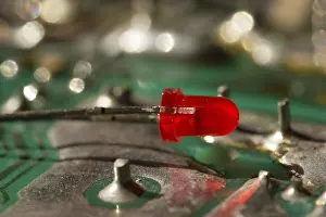 Computer Hardware Component Drucke: Close - up of a chip in an integrated circuit