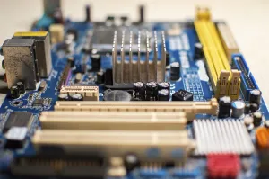 Electronic Technology Drucke: Close up of a computer motherboard