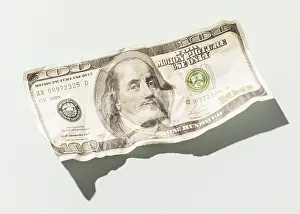 Financial Crisis Symbol Drucke: Close up dollar bill with copy space