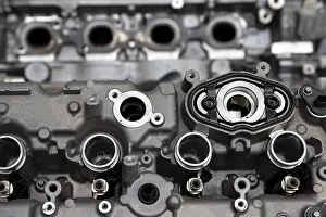 Environmental Pollution Images Drucke: Close up of the engine (motor) of a powerful car