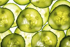 Fresh Green Vegetable Drucke: A close up image showcasing thin