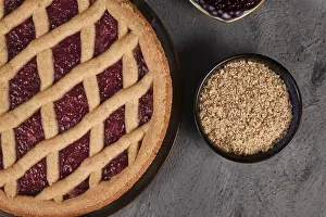European Bakery Products Drucke: Close up of pie called Linzer Torte
