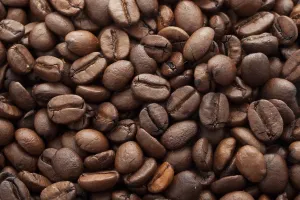 Hipposideridae Drucke: Nahaufnahme von braunen Kaffeebohnen, Hintergrundtextur.