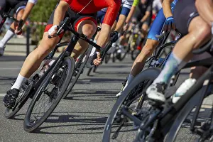 Recreational Cycling Activity Drucke: Close-up of a cycle race