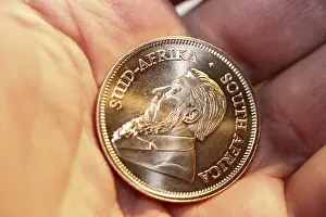 Investment Currency Drucke: Close-up of a Krugerrand