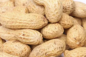 Studio Shot Of Peanuts Drucke: Close-up of some peanuts. background of some peanuts