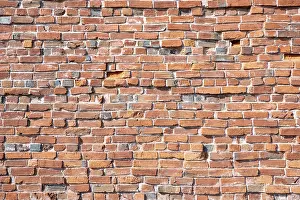 Red Coloured Walls Drucke: Close-up of red brick wall, background image