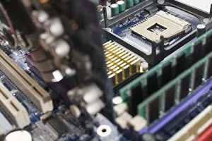 Personal Computer Components Drucke: Close-up shot of high performance personal computer