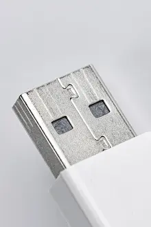 Bright Light Studio Photography Drucke: Close-up of a USB type A plug on a white background