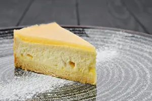 Autumnal Sweet Treats Drucke: Close up view portion of pumpkin cheese cake