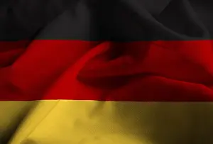 European National Symbol Drucke: Closeup of Ruffled Germany Flag