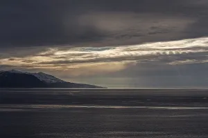 Cloudy Atmosphere Drucke: Cloud atmosphere, dark clouds over the sea