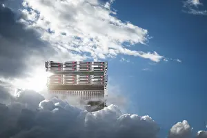 Electronic Data Storage Drucke: Cloud computing technology Concept of a modern data storage medium in the cloud