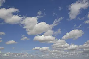 Cloud Formation Germany Drucke: Cloud formation, blue sky with cumulus clouds