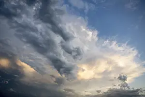 Baden Wurttemberg Landscape Drucke: Cloud formation cumulus cloud (Cumulus) in front of sunset