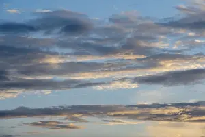 Deserted European Landscape Drucke: Cloud formation in front of sunset, Germany
