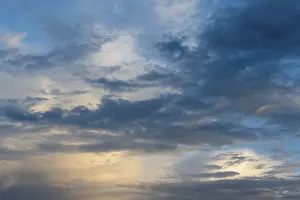 Uninhabited European Landscapes Drucke: Cloud formation in front of sunset, Germany