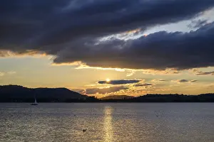 Sunset Over Lake Constance Germany Drucke: Cloud formation at sunset over Lake Constance
