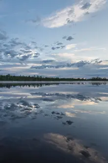 Cloudy Forest Lake Drucke: Cloud reflection in a forest lake