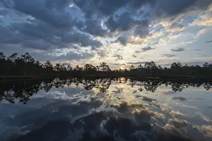 Nordic Natural Scenery Drucke: Cloud reflection in a moor lake